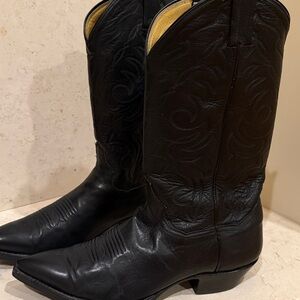 SANDERS Vintage Black Western Cowboy Boots